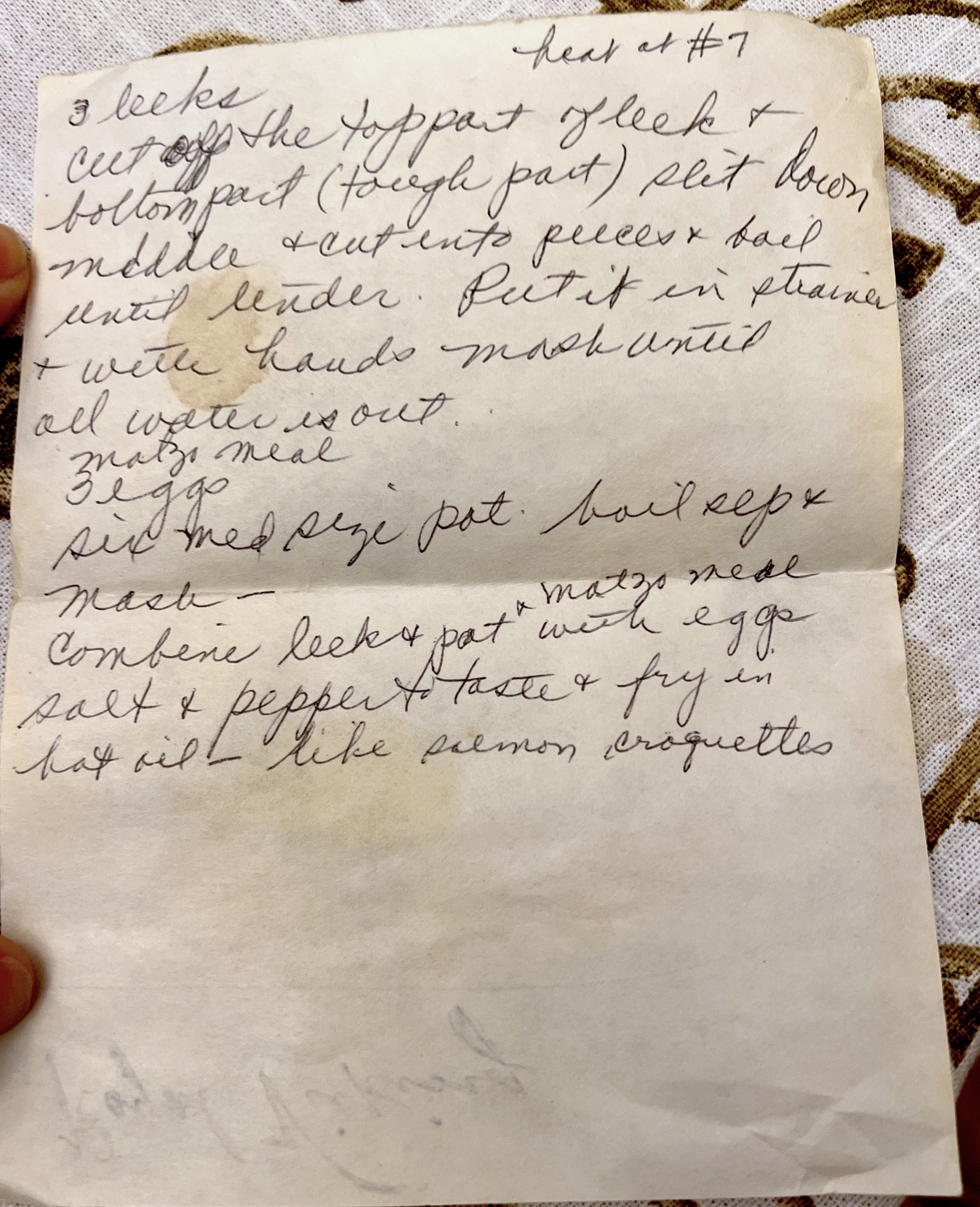 Grandma's Leek Croquettes